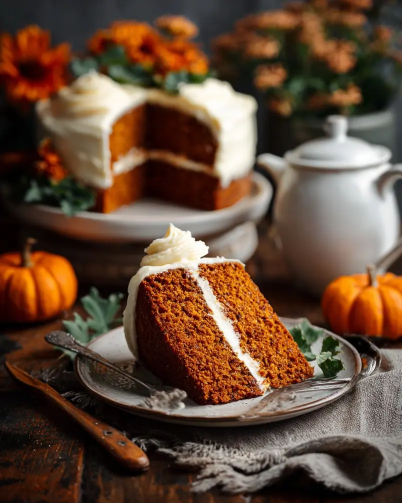 Pumpkin Cake with Cream Cheese Frosting 3 A close-up of a whisk combining dry ingredients for pumpkin cake.