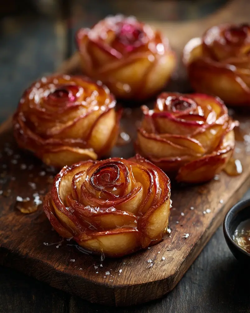 Baked Apple Roses 3 Baked apple roses cooling on a rack