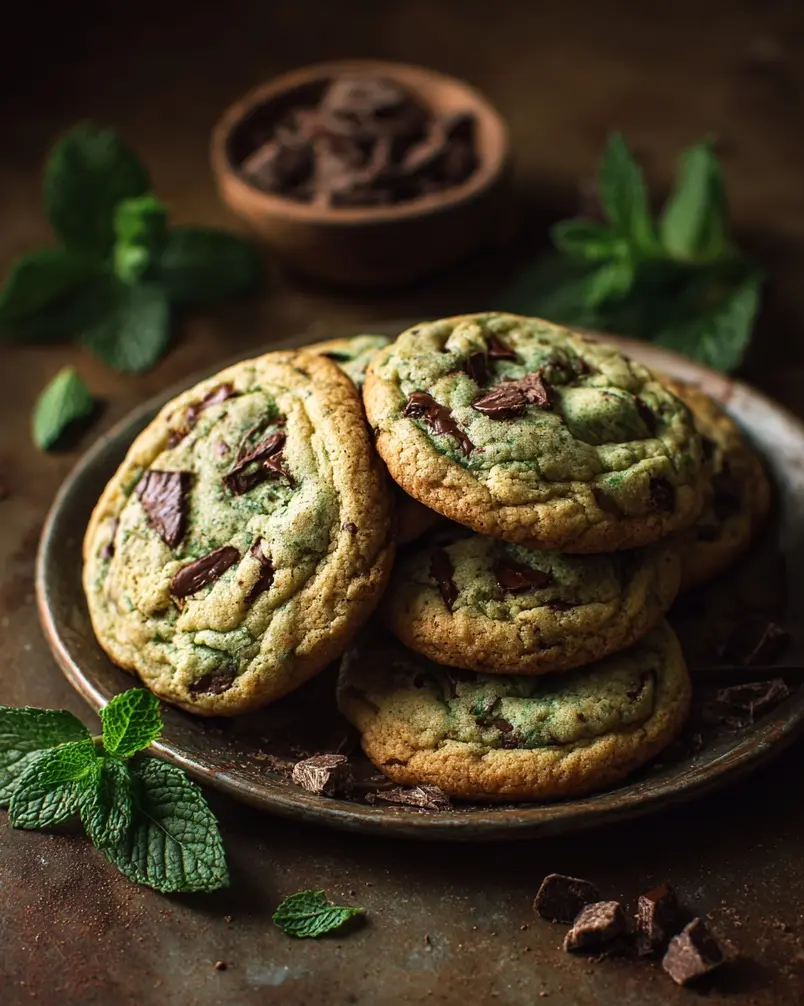 Mint Chocolate Chip Cookies 2 Melted butter and sugar being creamed together for mint chocolate chip cookie dough