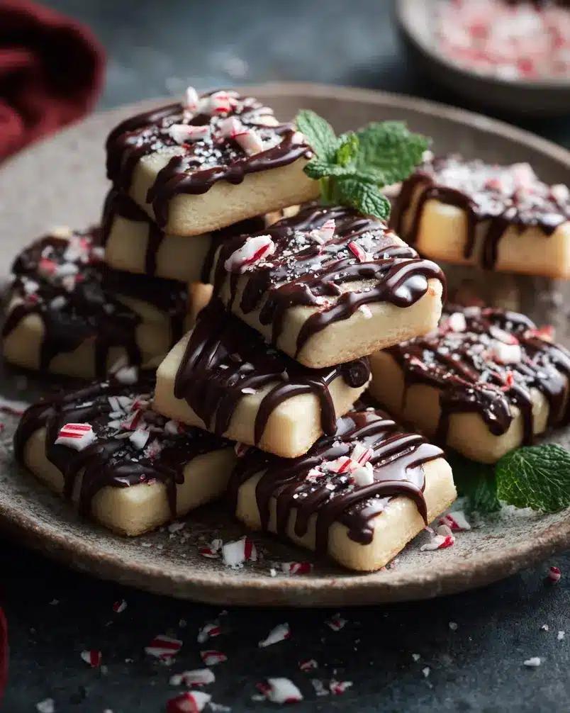Peppermint Patty Shortbreads 3 Baking Peppermint Patty Shortbreads in a pan