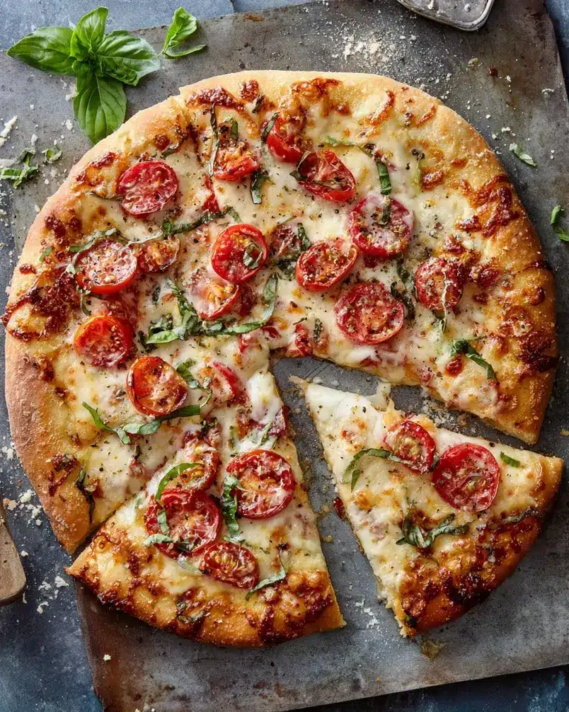 Cheesy-Crust Skillet Pizza 2 Dough being stretched and placed into a skillet for cheesy-crust skillet pizza