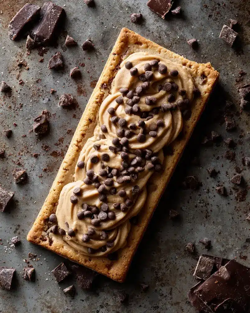 Giant Cookie Dough Pop Tart 2 Ingredients for a giant cookie dough pop tart being assembled