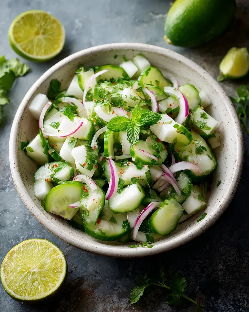 Summer Cucumber Jicama Salad 3 Assembling Summer Cucumber Jicama Salad