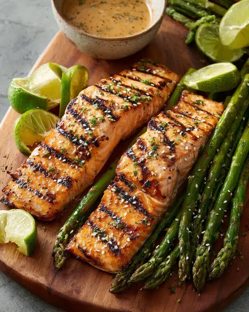 Sesame Grilled Salmon 2 Fresh salmon fillets being prepared for grilling with sesame seeds