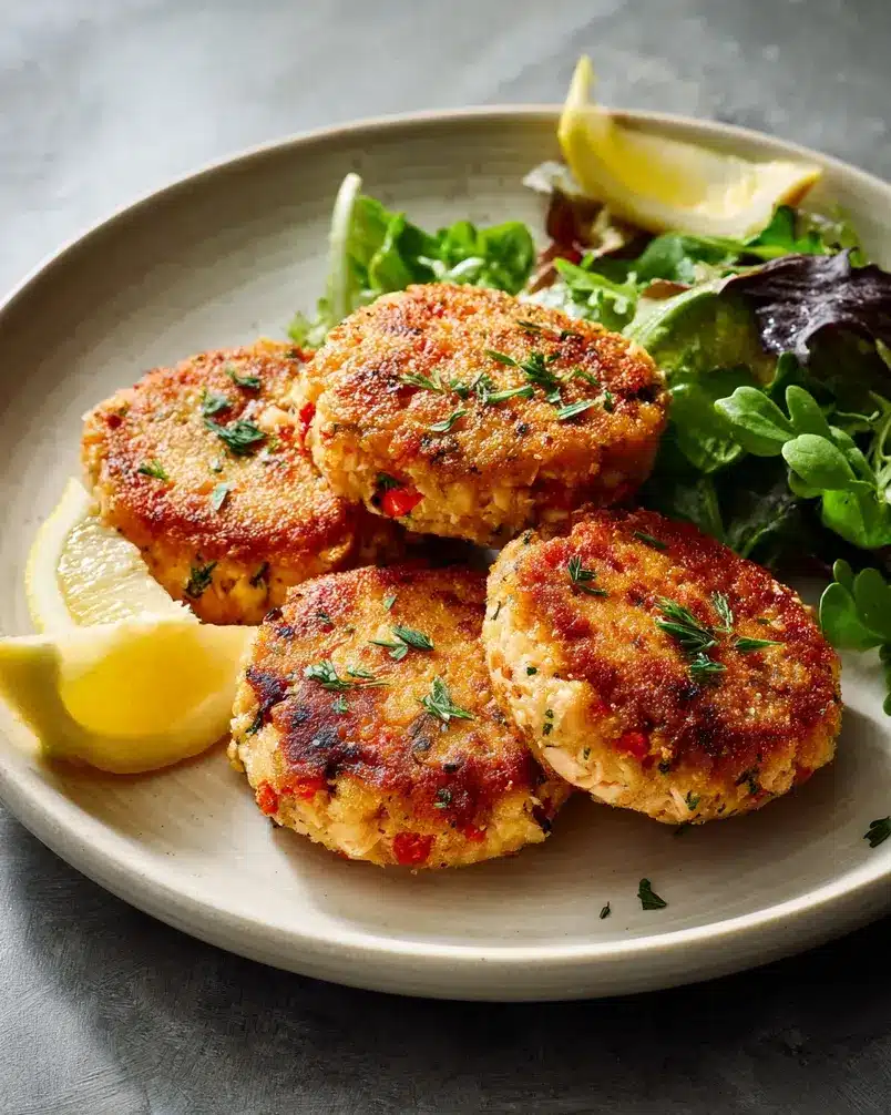 Grandma's Famous Salmon Cakes 2 Ingredients for Grandma's Famous Salmon Cakes laid out in bowls
