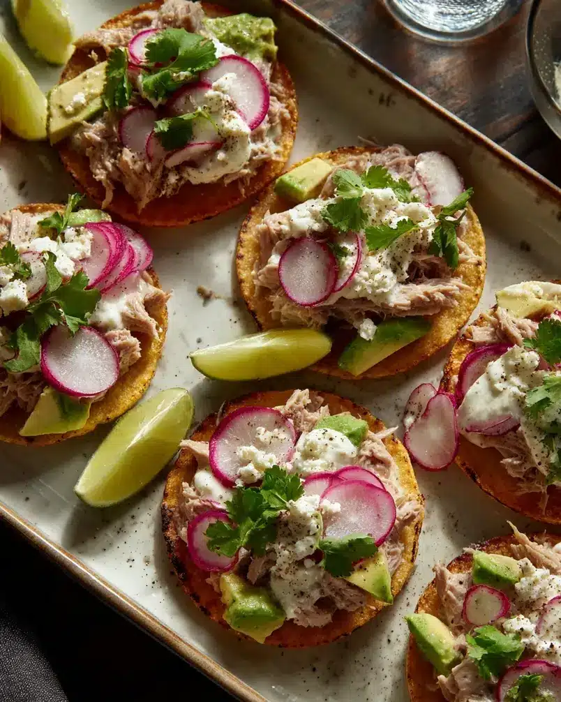 Tuna Tostadas 2 Preparation of tuna tostada ingredients laid out neatly