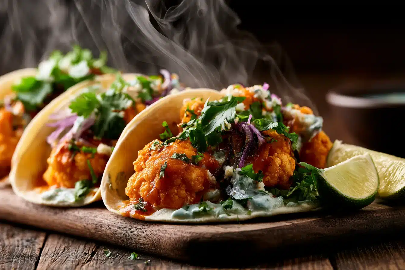 Buffalo Cauliflower Tacos 2 Buffalo Cauliflower Tacos