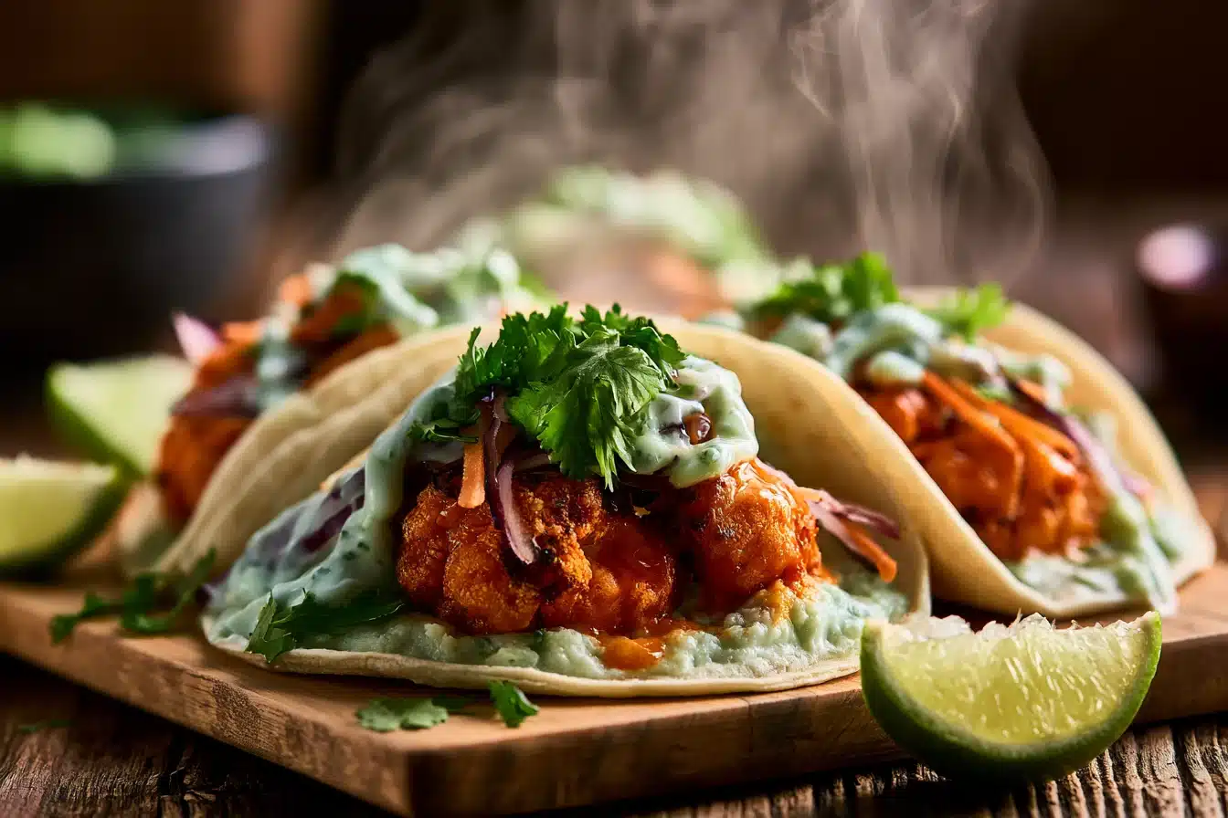 Buffalo Cauliflower Tacos 3 Buffalo Cauliflower Tacos