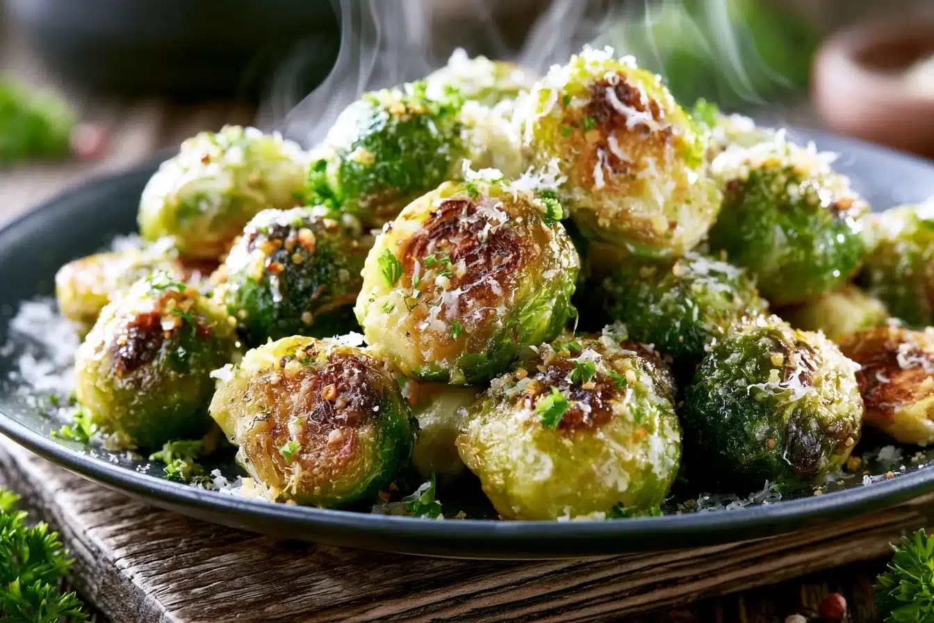 Crispy Air Fryer Garlic Parmesan Brussels Sprouts That You'll Crave 2 Crispy Air Fryer Garlic Parmesan Brussels Sprouts That You'll Crave