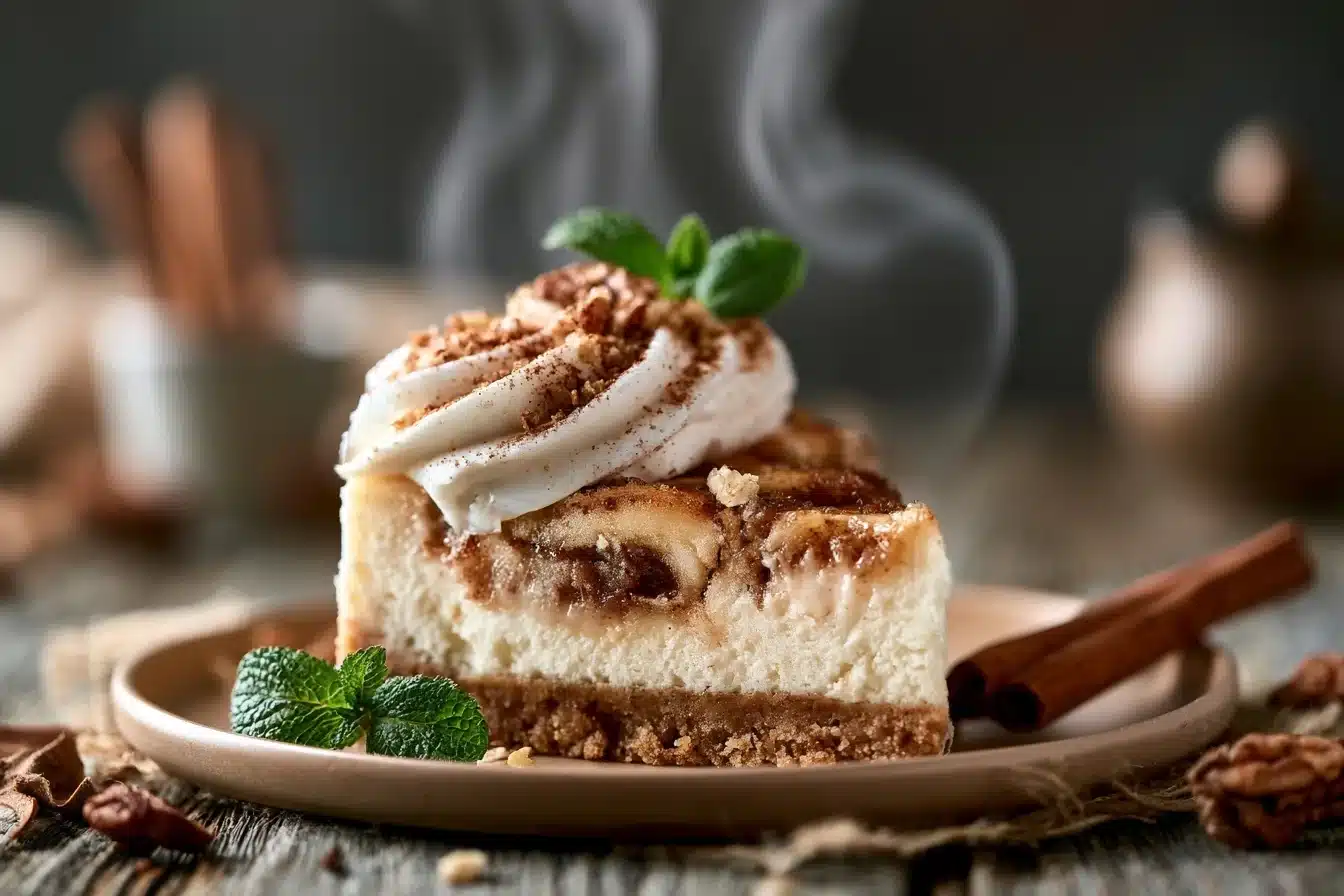 Cinnamon Roll Cheesecake Delight 2 Cinnamon Roll Cheesecake Delight