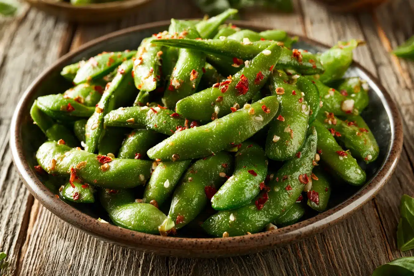 Spicy Garlic Edamame 2 Spicy Garlic Edamame