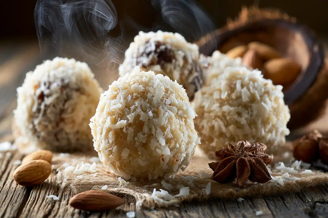 Almond Joy Protein Balls 3 Almond Joy Protein Balls mixture