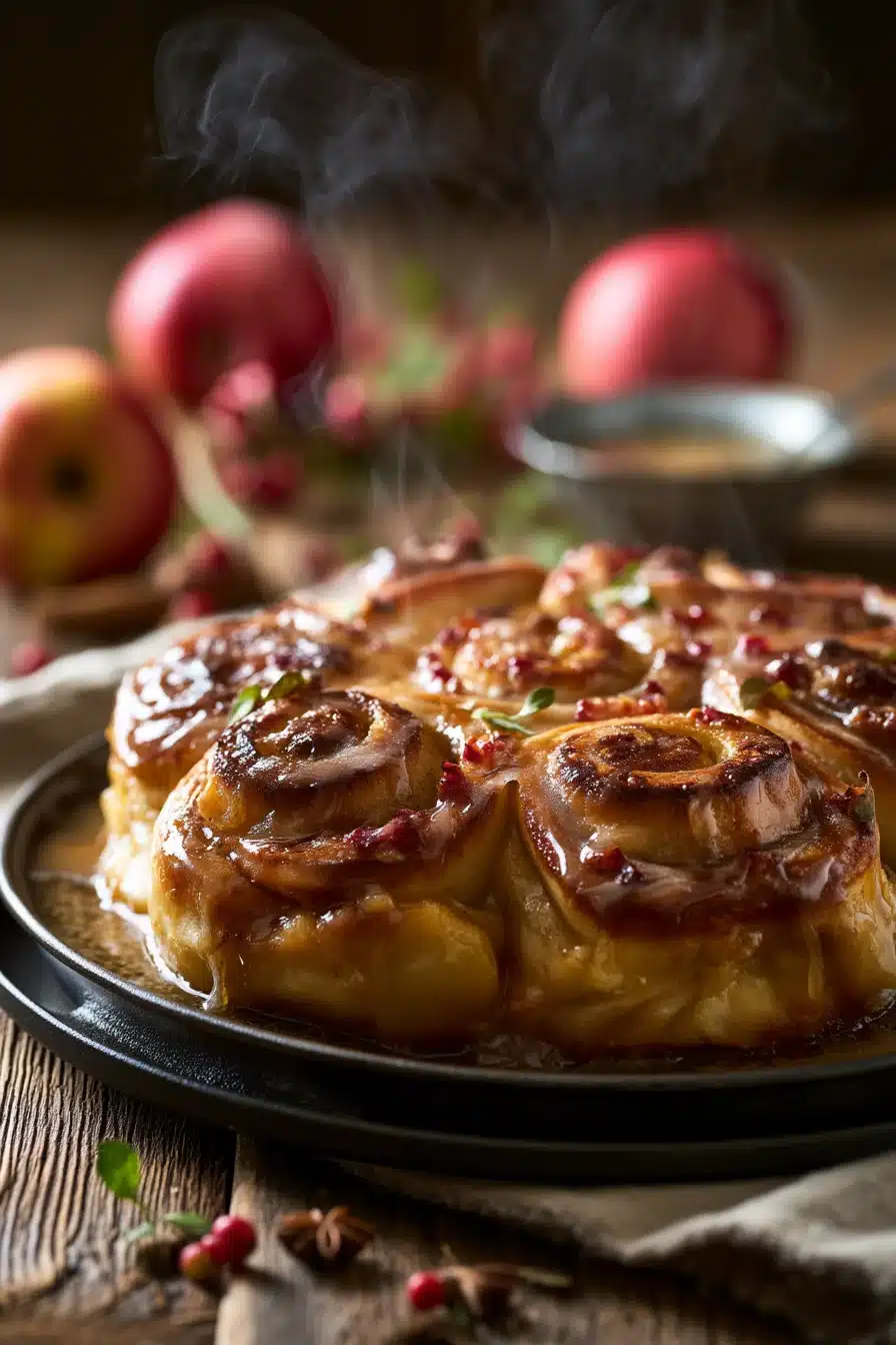Cinnamon Roll Apple Bake 3 Layered Cinnamon Roll Apple Bake before baking