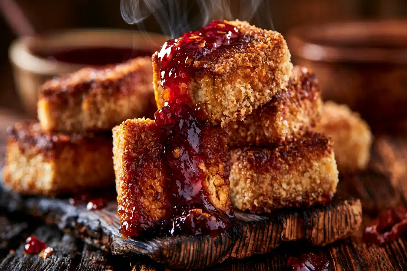 Crispy Baked Tofu Nuggets with Sweet Chili Sauce 3 Crispy Baked Tofu Nuggets with Sweet Chili Sauce
