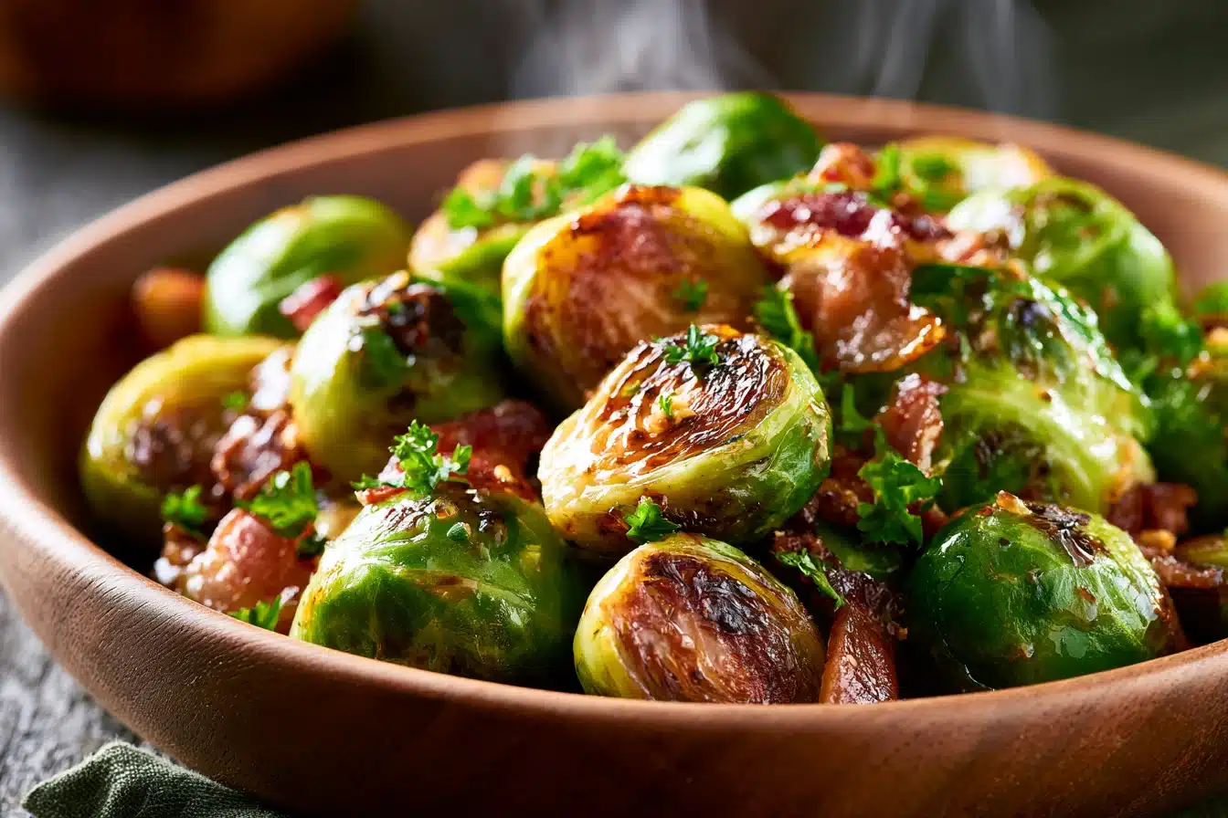 Honey Sriracha Brussels Sprouts with Bacon 2 Honey Sriracha Brussels Sprouts with Bacon