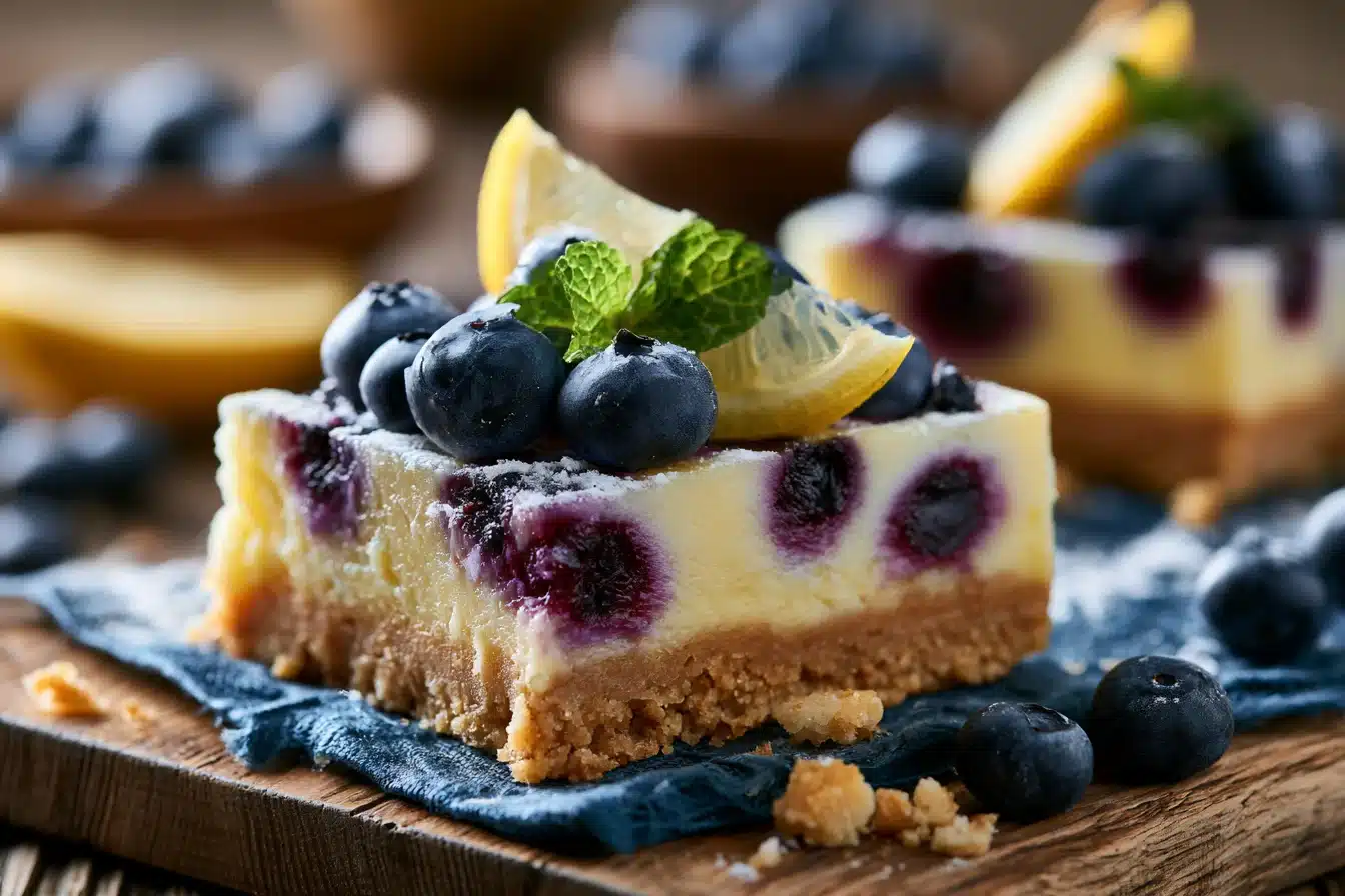 Lemon Blueberry Cheesecake Bars 3 Lemon Blueberry Cheesecake Bars
