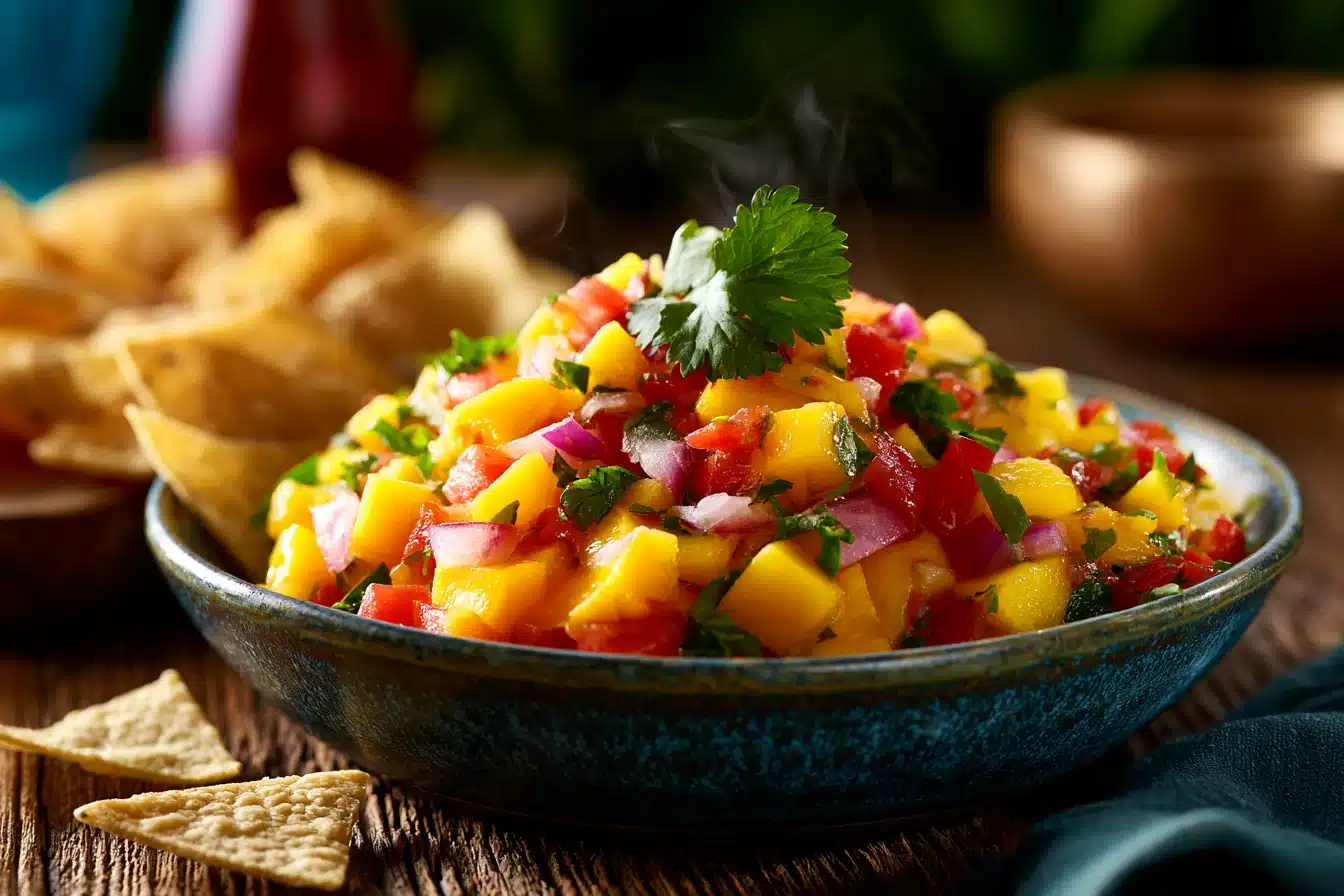 Mango Salsa with Tortilla Chips 3 Mango Salsa with Tortilla Chips