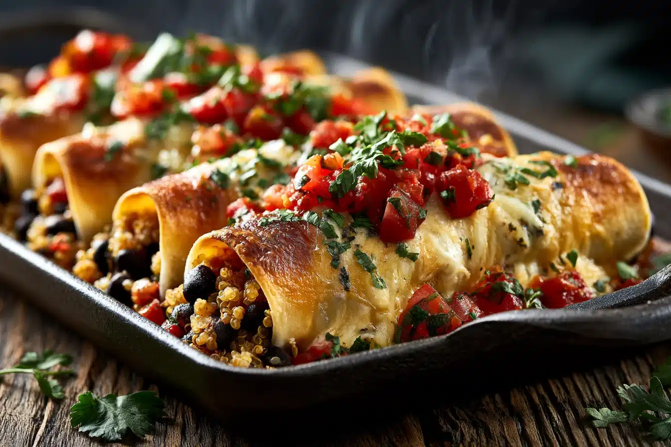 Savory Quinoa and Black Bean Enchiladas 2 Savory Quinoa and Black Bean Enchiladas