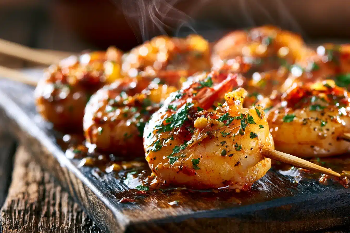 Spicy Garlic Butter Shrimp Skewers 2 Spicy Garlic Butter Shrimp Skewers