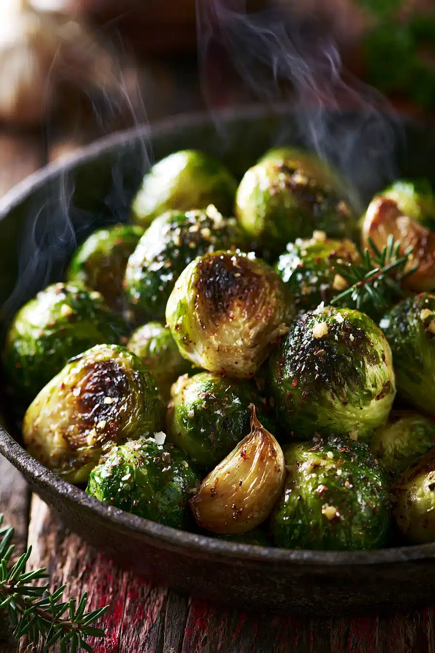 Spicy Garlic Roasted Brussels Sprouts 3 Spicy Garlic Roasted Brussels Sprouts